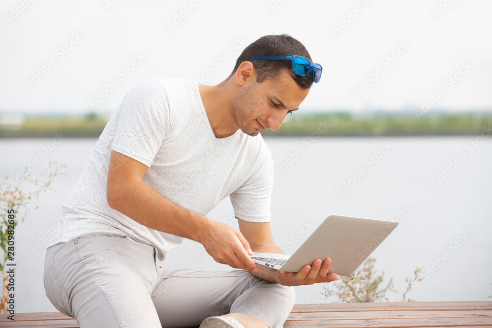 Young business man outdoors work occupation lifestyle