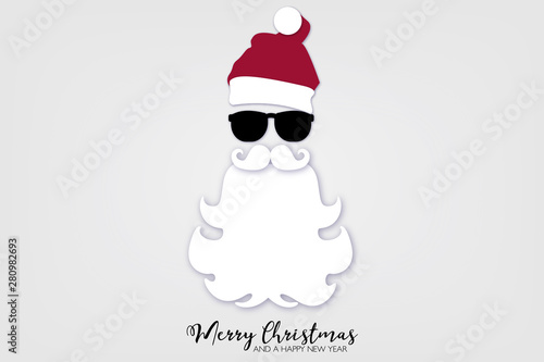 Gruß Hipster Weihnachtsmann mit Wollbart