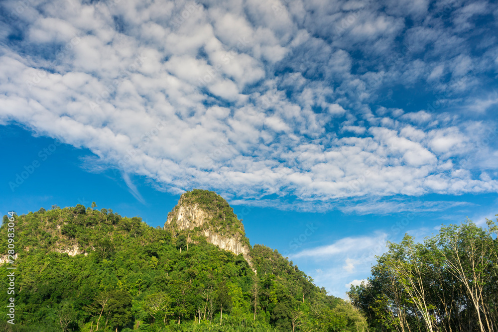 time lapse blue sky over mountain in Thailand