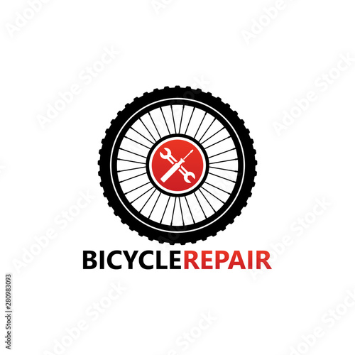 Premium Vector | Logo bicycle services vector illustration