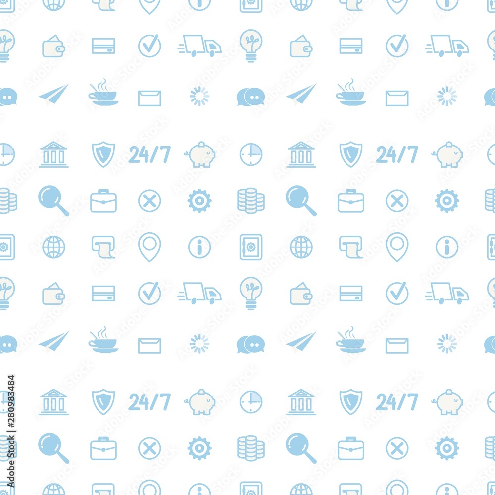 Seamless Pattern with Line Art Business Icons Seamless Pattern with Line Art Business Icons