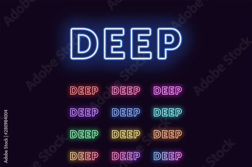 Neon text Deep, expressive Title, Deep word