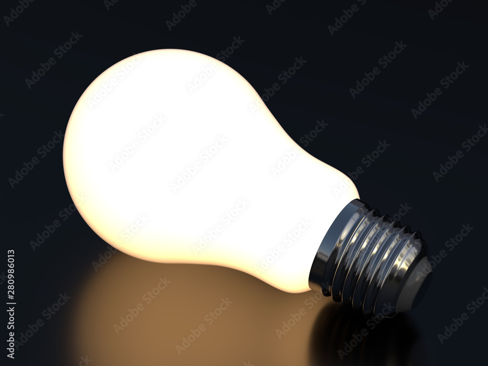 3d render of light incandescent bulb glowing on black 3d render of light incandescent bulb glowing on black