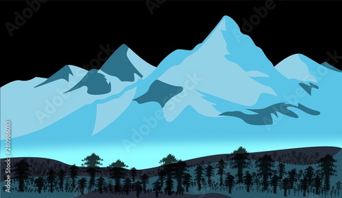 illustration of mountains in background
