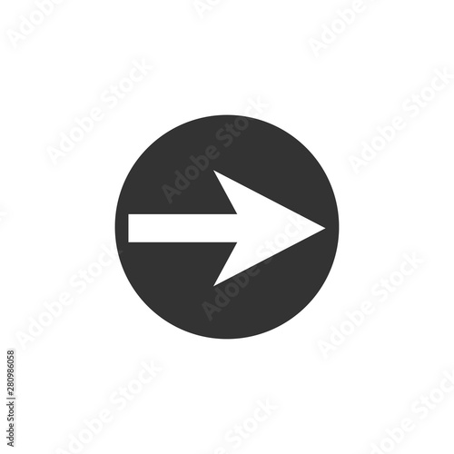 Arrow, forward icon. Vector illustration, flat design.