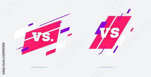 Set of versus logo vs letters for sports and fight competition. MMA, Battle, vs match, game concept competitive vs. eps 10 Vector illustration