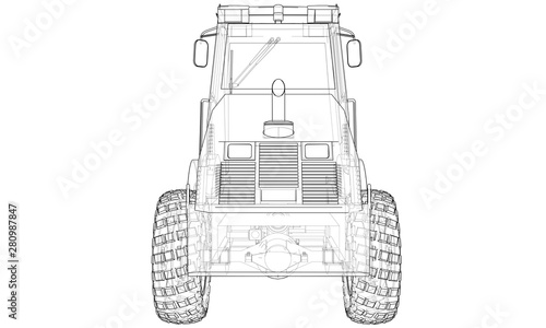 Construction machine. Asphalt compactor vector