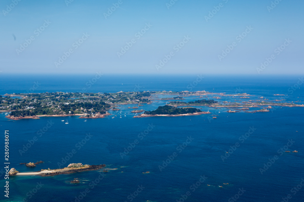 Aerial view of Ile de Bréhat in Brittany, France Aerial view of Ile de Bréhat in Brittany, France