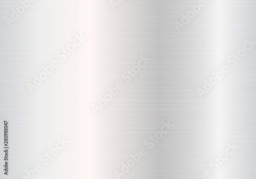 Polished silver plate with metal texture. Vector illustration with light effect.
