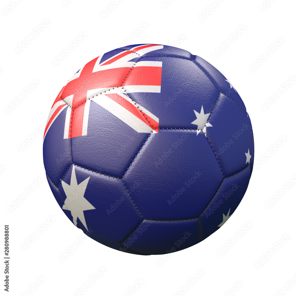 Fototapeta premium Soccer ball in flag colors isolated on white background. Australia. 3D image