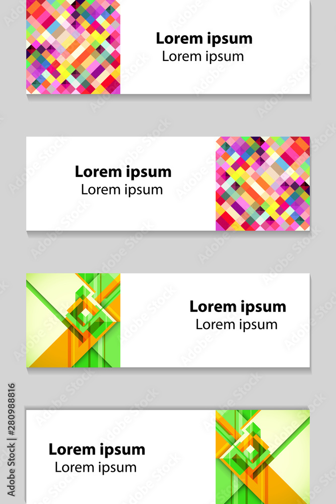 simple design banner template, web design, abstract pattern, copy space for text, infographic template for business or announcement, note or bookmark. vector illustration. 