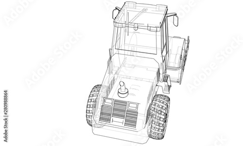 Construction machine. Asphalt compactor vector