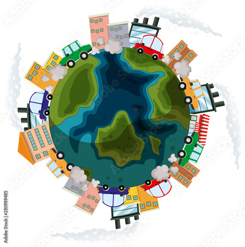 Pollution on earth concept