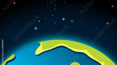 Earth in space scene