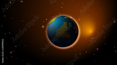 Earth in space background