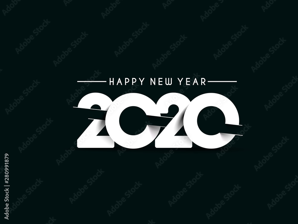 Happy New Year 2020 Text Design Patter, Vector illustration. Happy New Year 2020 Text Design Patter, Vector illustration.