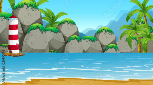 Empty nature beach ocean coastal landscape
