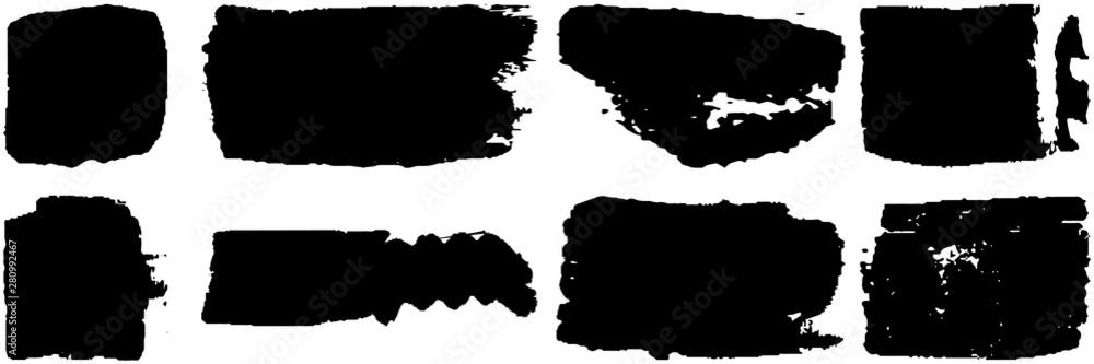 Dry brush strokes. Set of abstract spots. Ink blots. Grunge texture Dry brush strokes. Set of abstract spots. Ink blots. Grunge texture
