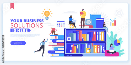 Remote education landing page vector template