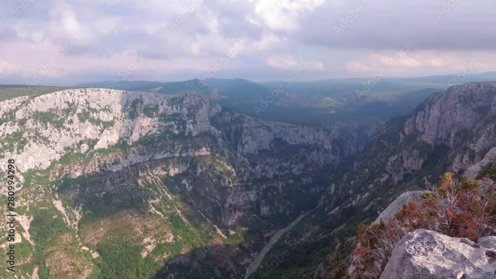The attractions of Provence - the Verdon gorge. The camera rotates smoothly from right to left. France. The attractions of Provence - the Verdon gorge. The camera rotates smoothly from right to left. France.