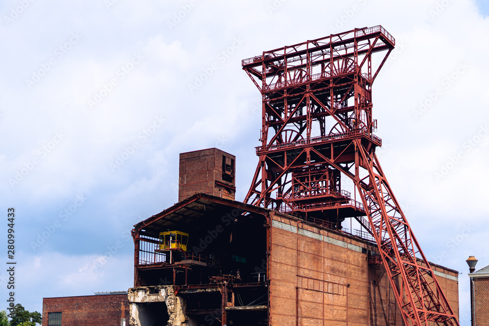ancient shaft tower - coal mine consol, gelsenkirchen, built 1922, closed 1997 ancient shaft tower - coal mine consol, gelsenkirchen, built 1922, closed 1997