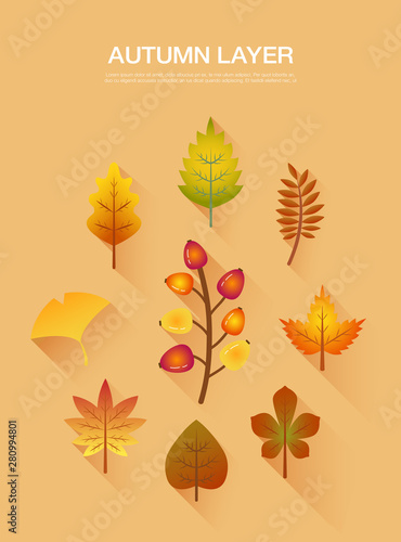 Collection of simple autumn gradation layers