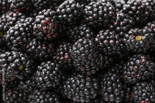 Ripe tasty blackberry as background