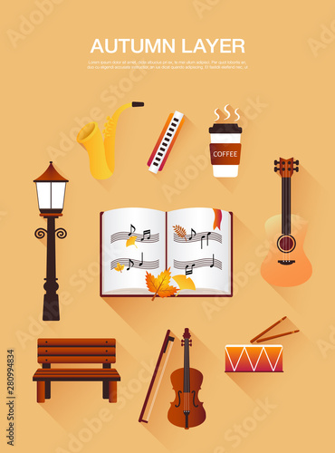 Collection of simple autumn gradation layers