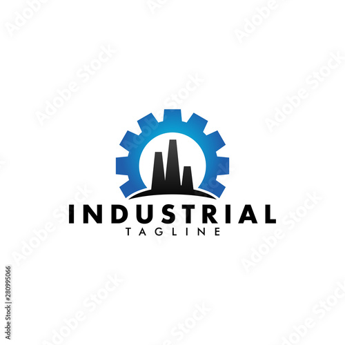 Industrial factory logo design template vector isolated illustration