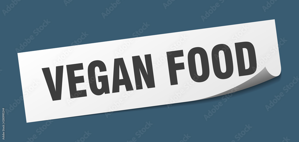 vegan food sticker. vegan food square isolated sign. vegan food
