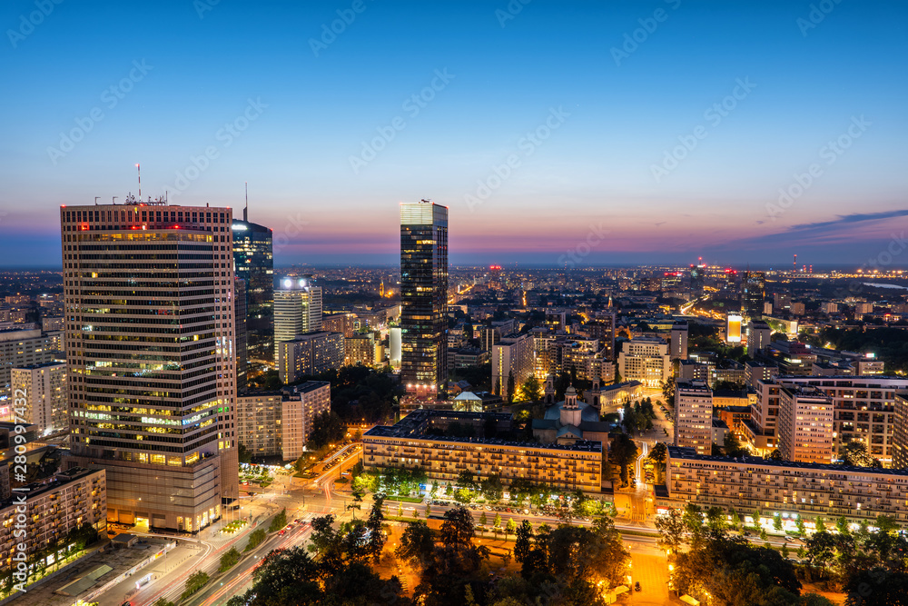 Warsaw City Aerial View In Poland Warsaw City Aerial View In Poland