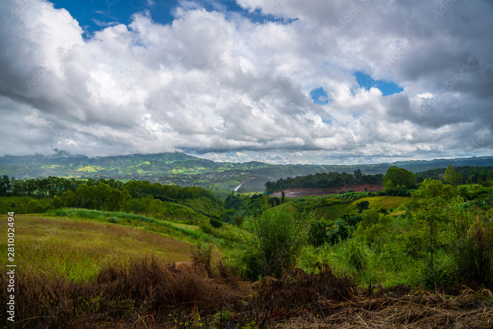 beautiful blue sky high peak mountains mist fog wildlife green forest guiding  backpacker backpacking camping campfire relaxing hiking idea long weekend  Phu Tub Berk Khao Koh Phetchabun Thailand