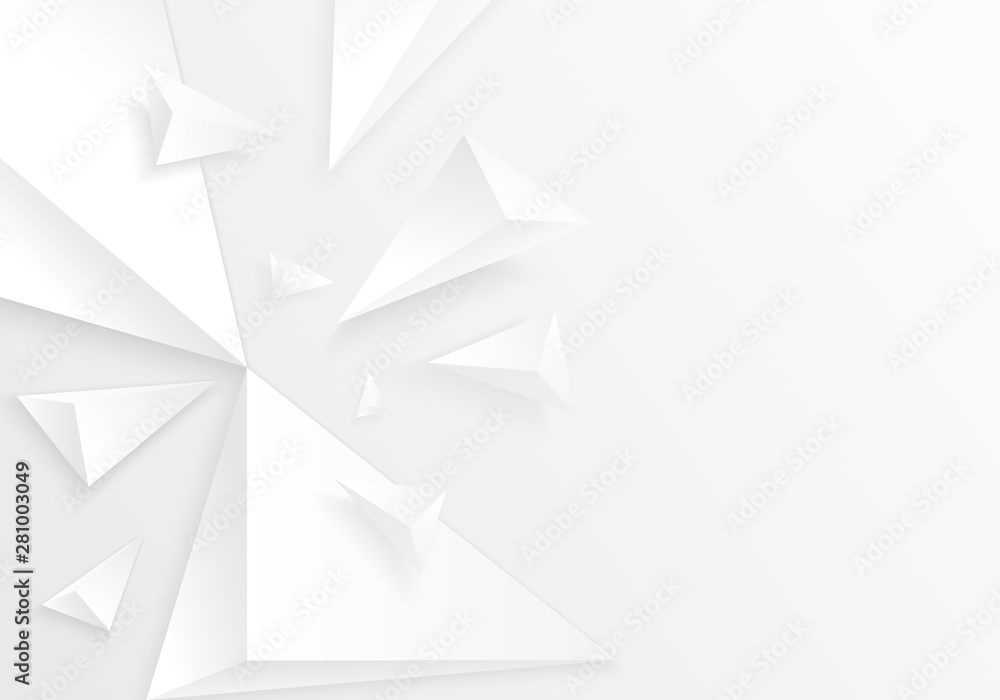 Abstract white triangle 3D background. White geometric shapes. Abstract white triangle 3D background. White geometric shapes.