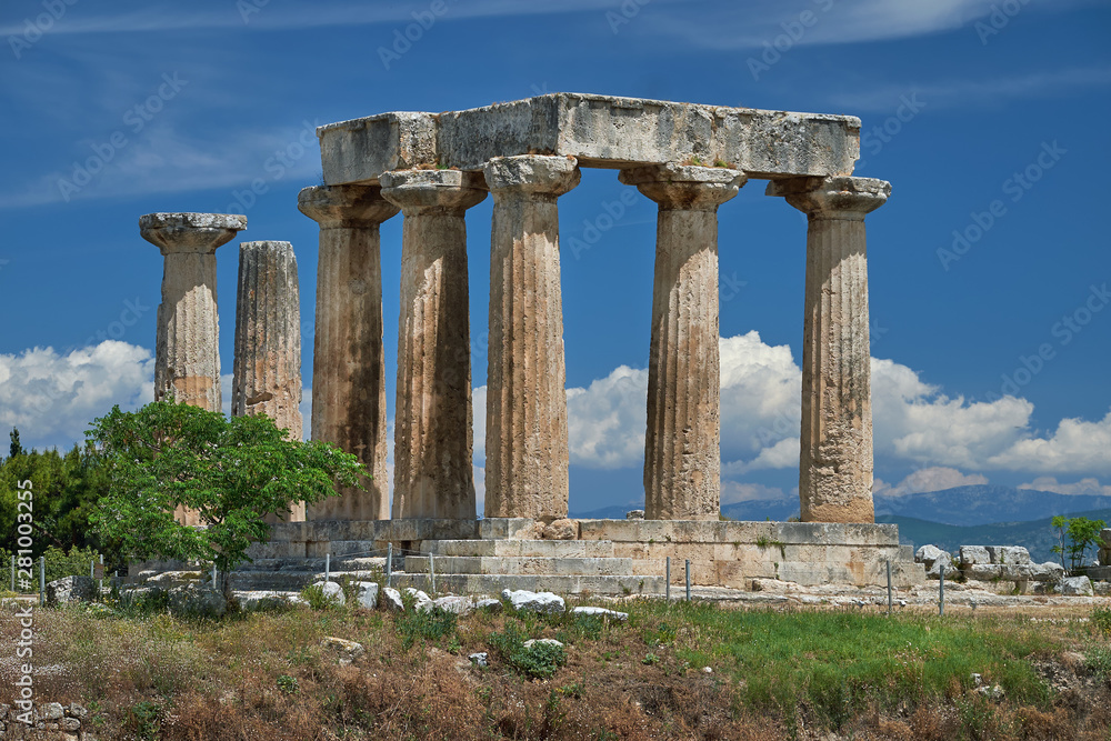 Apollon Tempel von Korinth, Griechenland, Peloponnes,	