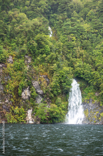 waterfall at Doubtful Sound Fiordland National Park New Zealand