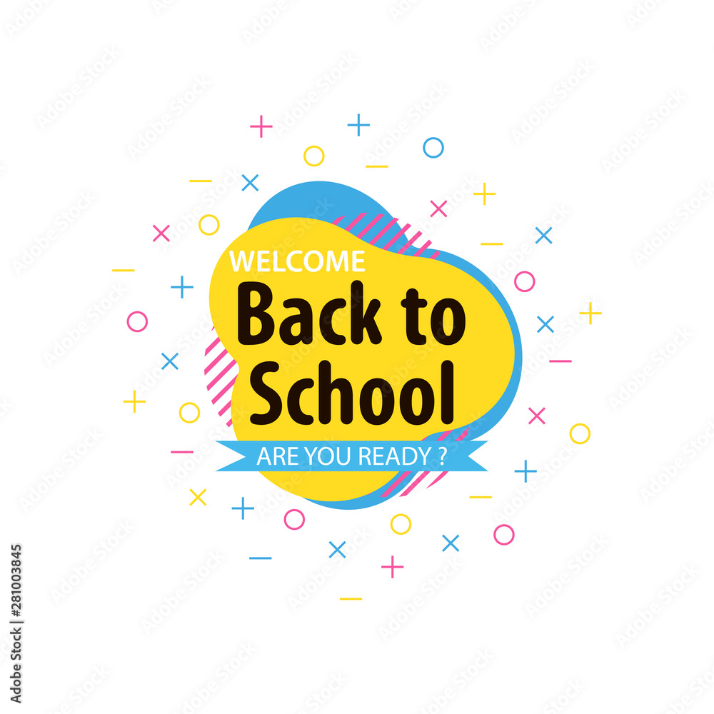 Back to school set. Colorful banners. Back to school creative background. Vector