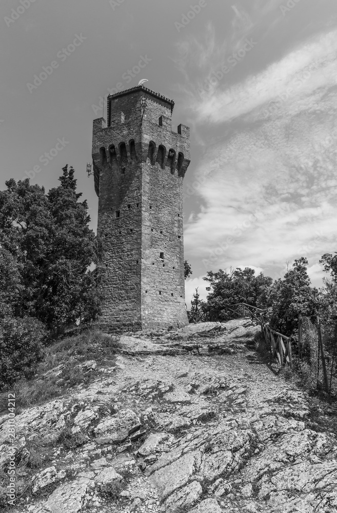 Fortress on a cliff in San Marino Fortress on a cliff in San Marino