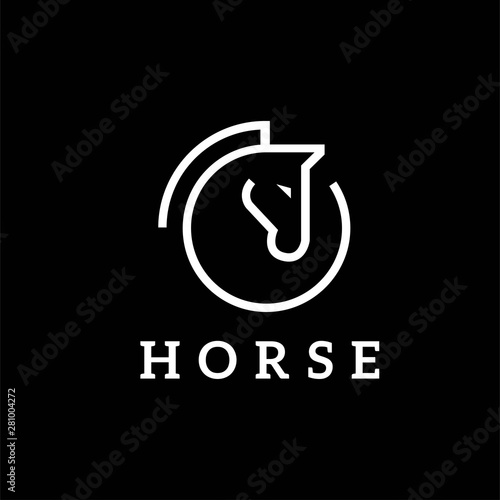 Vector linear icons and logo design elements - horse vector