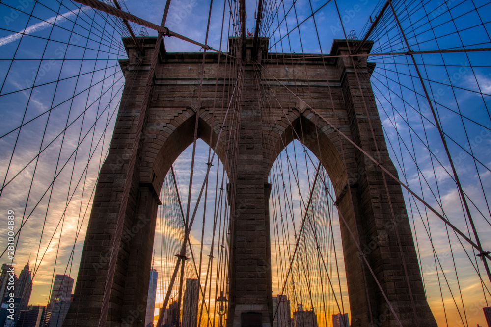 Obraz premium Brooklyn Bridge Sunset