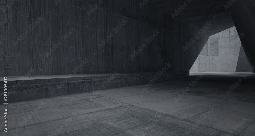 Abstract white and concrete interior. 3D illustration and rendering. Abstract white and concrete interior. 3D illustration and rendering.
