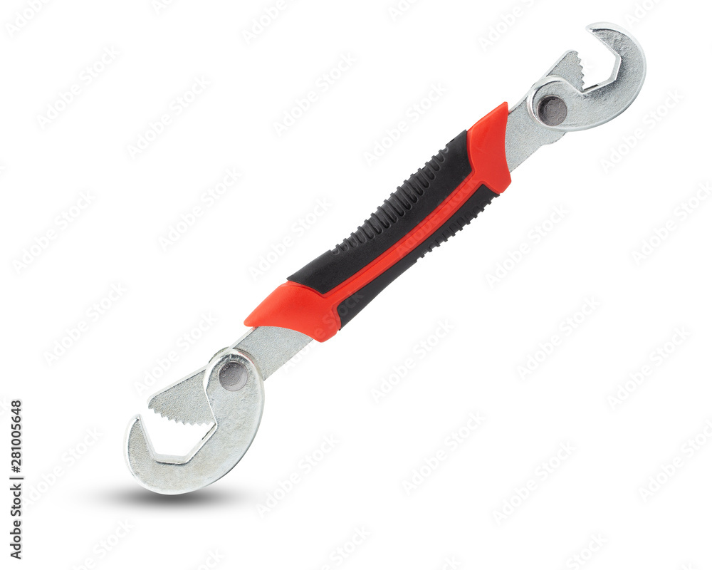 adjustable wrench, spanner wrenches snap n grip isolated on white background. adjustable wrench, spanner wrenches snap n grip isolated on white background.