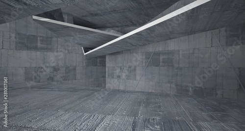 Wallpaper Mural Abstract white and concrete interior. 3D illustration and rendering. Torontodigital.ca