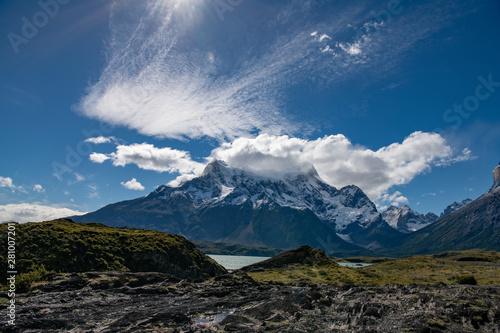 clouds over the mountains in Patagonia, Chile
