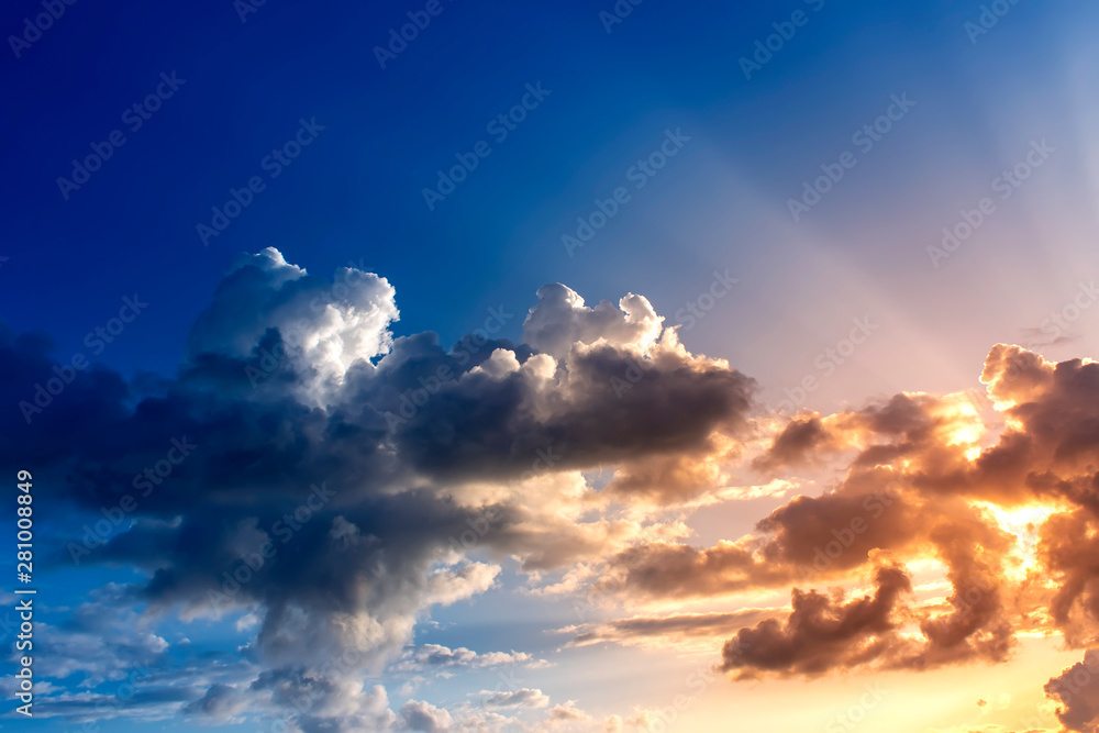 Dramatic sky with clouds on the sunset . Summer background. Dramatic sky with clouds on the sunset . Summer background.