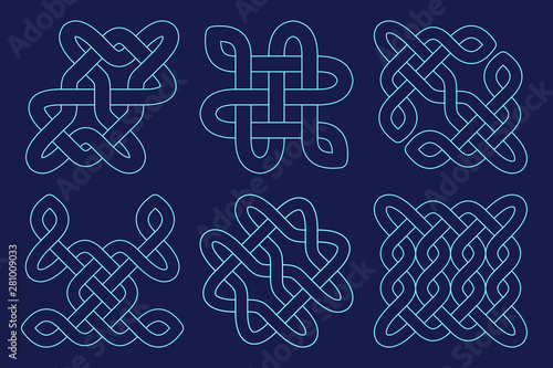Celtic knot set. Abstract o...