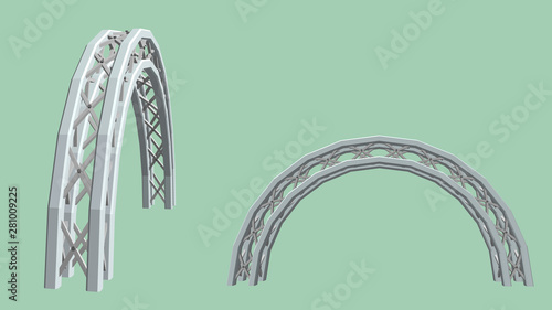 Arch Truss. 3D Vector illustration.