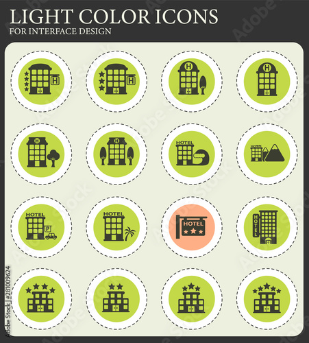 hotel icon set