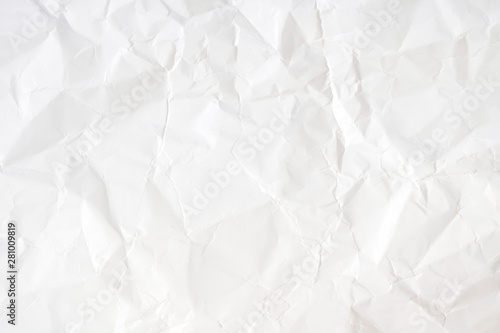 Empty texture background of wrinkled white paper, copy space