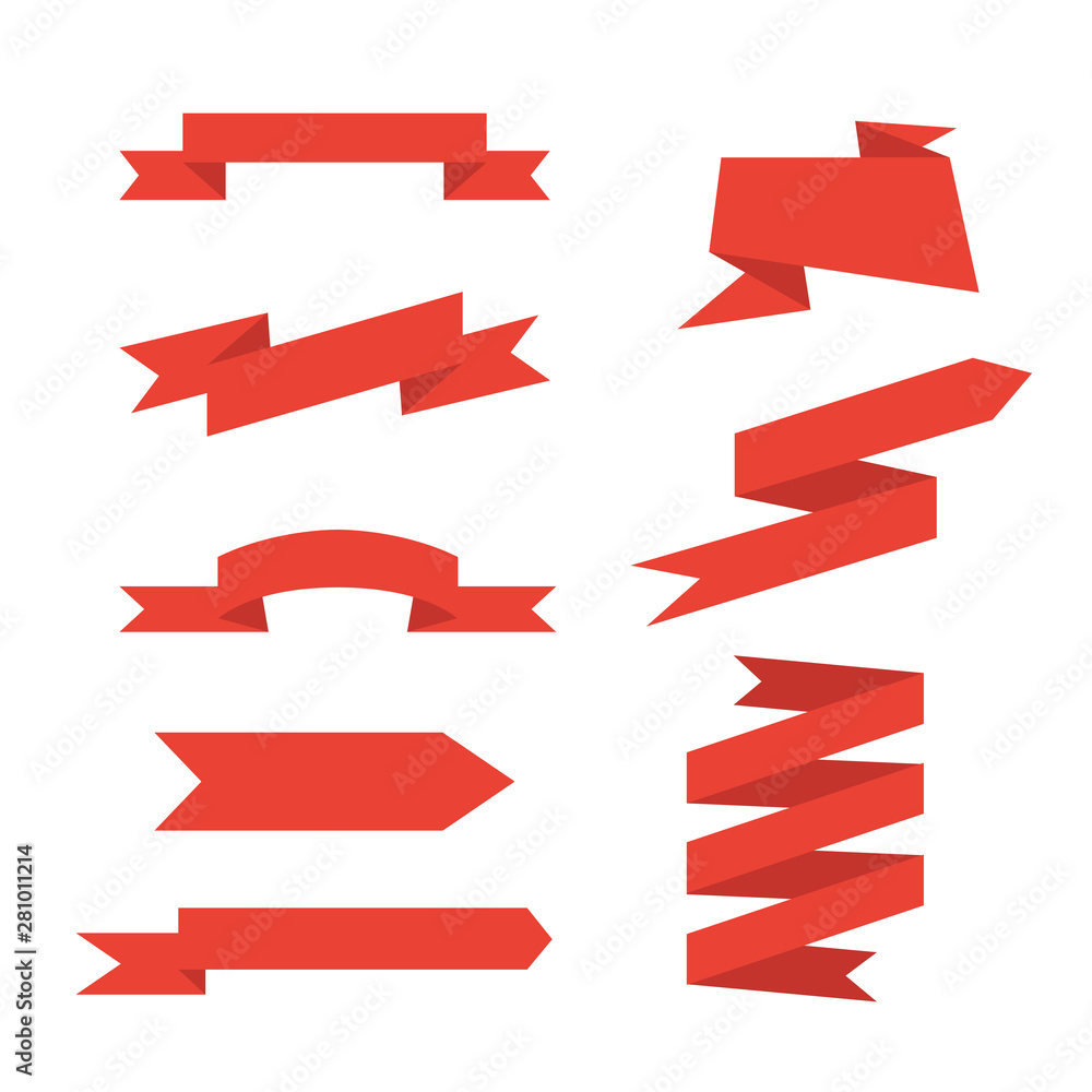 collection of red banner ribbons illustration vector collection of red banner ribbons illustration vector