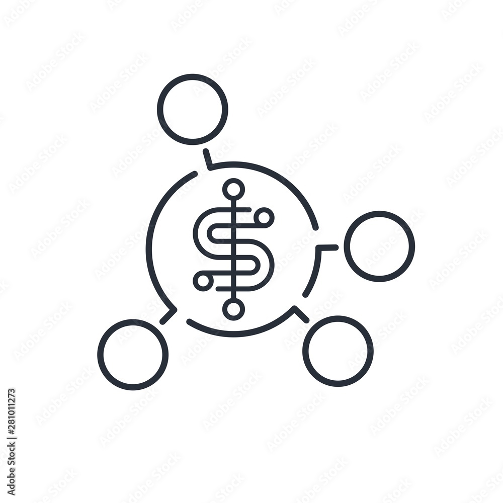 Electronic payments. Process. Vector linear icon, white background. Electronic payments. Process. Vector linear icon, white background.
